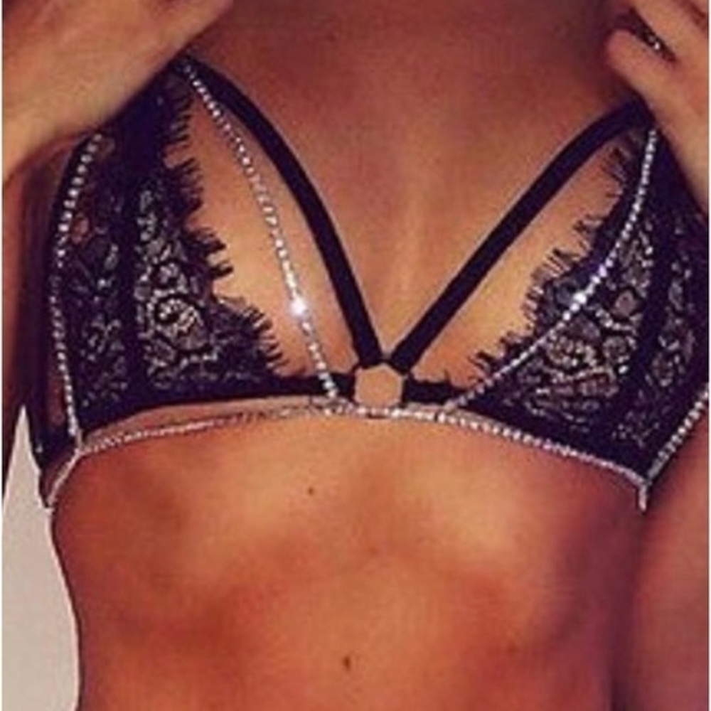 New Sexy Crystal Bra Chain Necklace rhinestones
